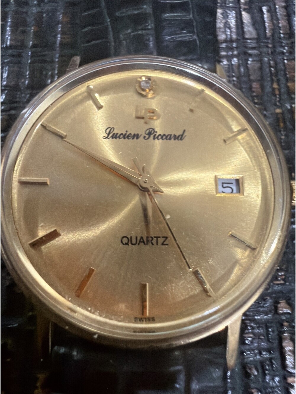 Lucien Piccard 24787 – 14K Solid Gold, Diamond 12O, Swiss Quartz, Pristine
